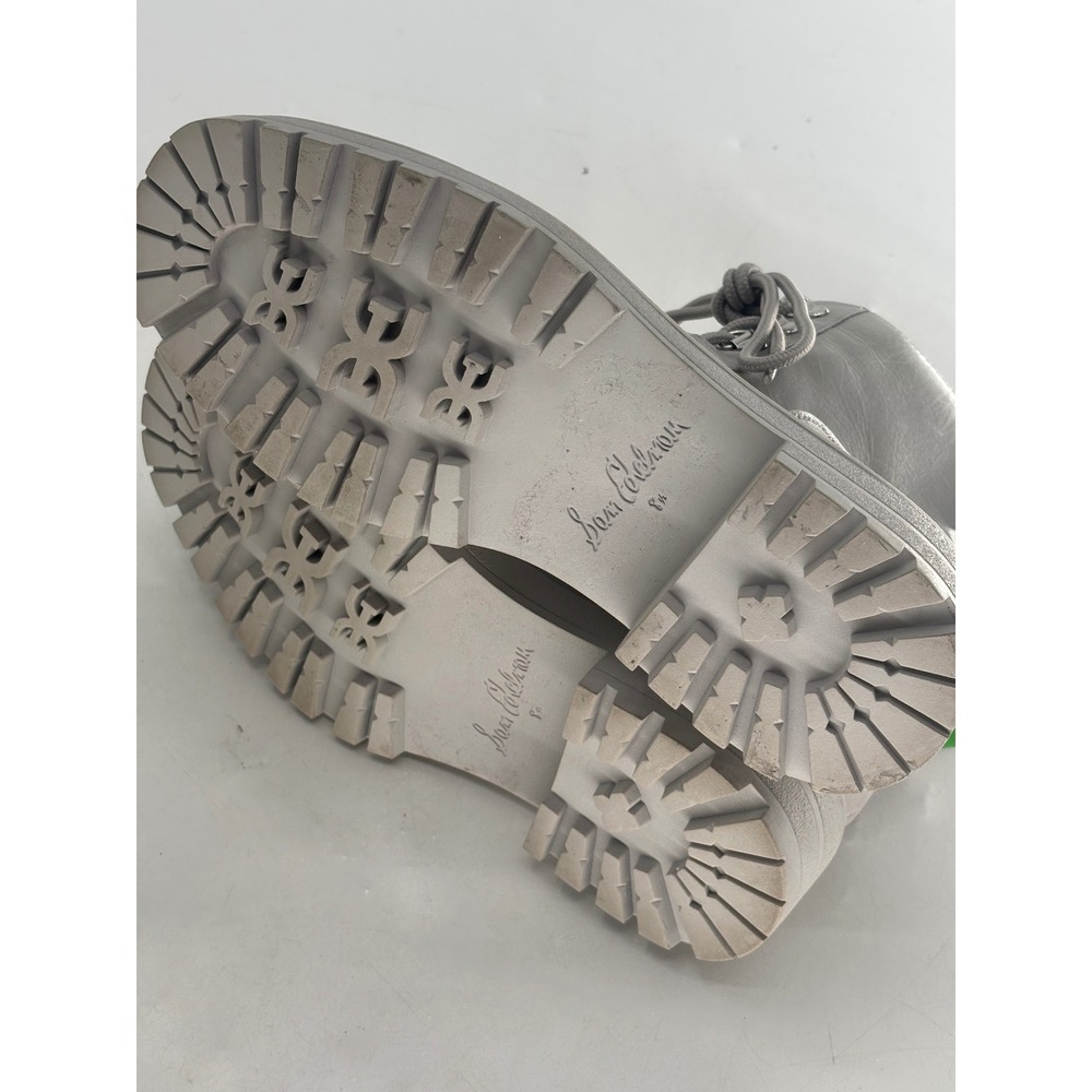 Sam Edelman Boots Lue Combat Lug Gray Women Size‎ 8.5 Water Repellent Leather - Picture 2 of 8